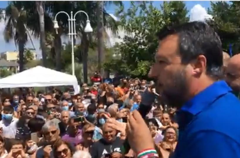 Salento, Salvini contro Conte: «Si dimetta, tante chiacchiere ma fatti zero»
