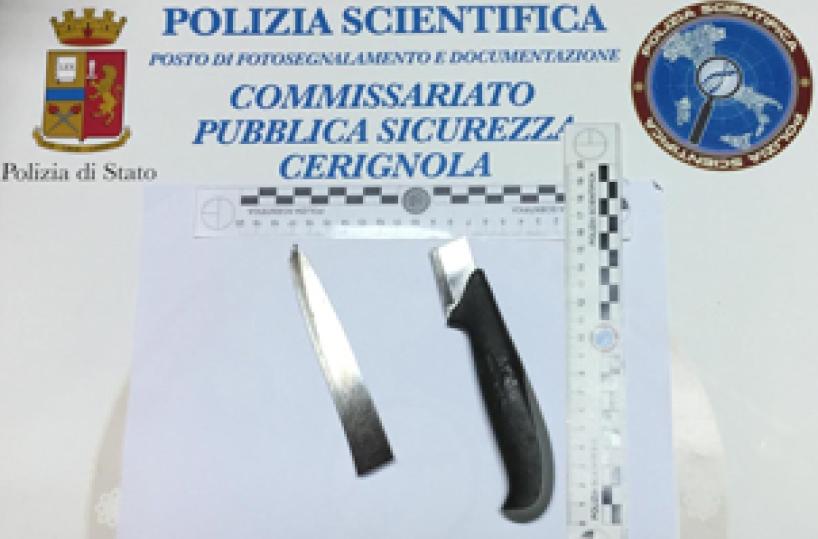 Cerignola, coltellata al fratello, si spezza la lama: arrestato un rumeno