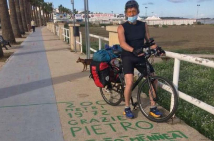 Da Bergamo a Barletta in bicicletta contro il Coronavirus sulle orme di Mennea