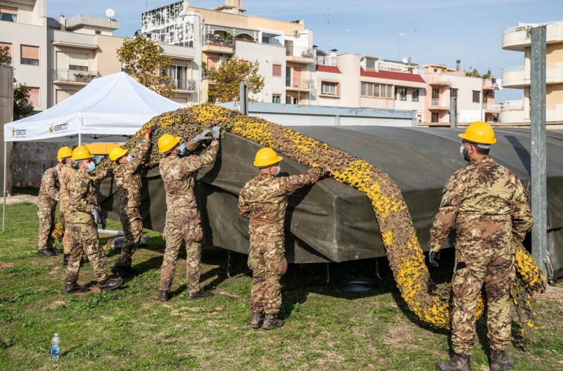Covid 19 in Salento, tensotruttura dell'Esercito a Taurisano dichiarato 'zona rossa'