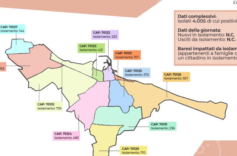 Covid, a Bari città superati i 2mila contagi: eccola mappa quartiere per quartiere