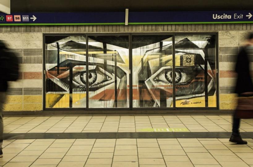 Un_Lookdown: il nuovo murales del canosino Piskv in stazione a Milano