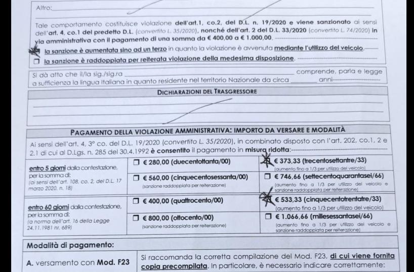 Bari, viola coprifuoco per curare disabile: multa di 533 euro a fisioterapista
