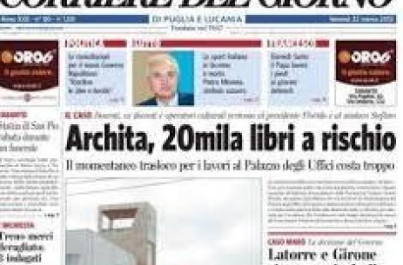 Taranto, finite le pubblicazioni del Corriere del giorno