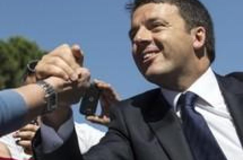 Italian Premier Matteo Renzi takes part in his first G7