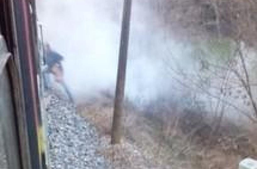 In fiamme vagone treno Ferrovie Calabria