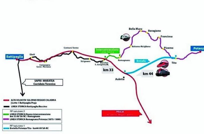Alta velocità Taranto-Battipaglia-Potenza: i sindaci contestano il progetto di Rfi
