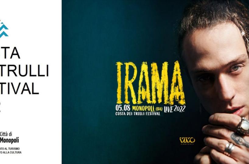 BARI - Monopoli, Irama primo ospite al Festival Costa dei Trulli