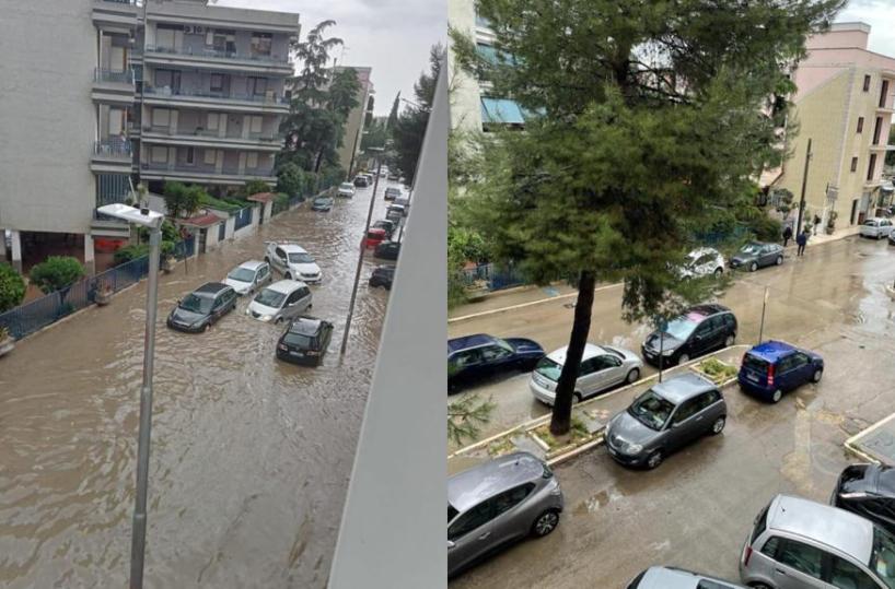 Cerignola finisce sott'acqua: violento nubifragio nel Foggiano