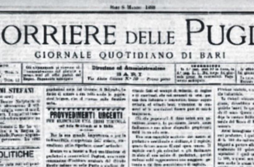 Il primo San Nicola sulle pagine del Corriere delle Puglie
