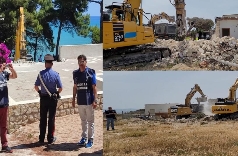 Gargano, tre case abusive costruite a ridosso della spiaggia: abbattute