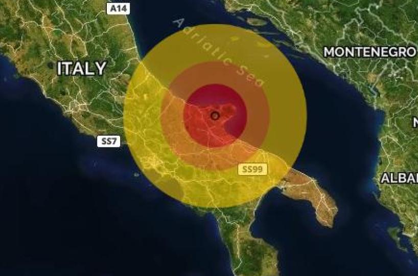 Terremoto, scossa di magnitudo 2.8 in provincia di Foggia