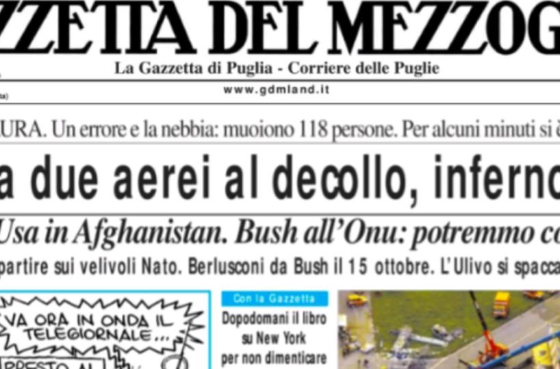 Gazzetta 9 ottobre 2001