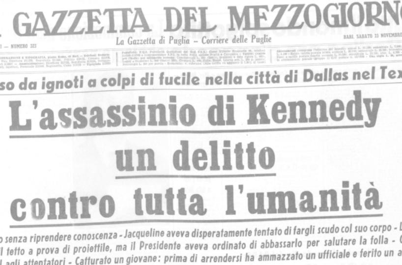 Ucciso JF Kennedy: il mondo &egrave; sconvolto