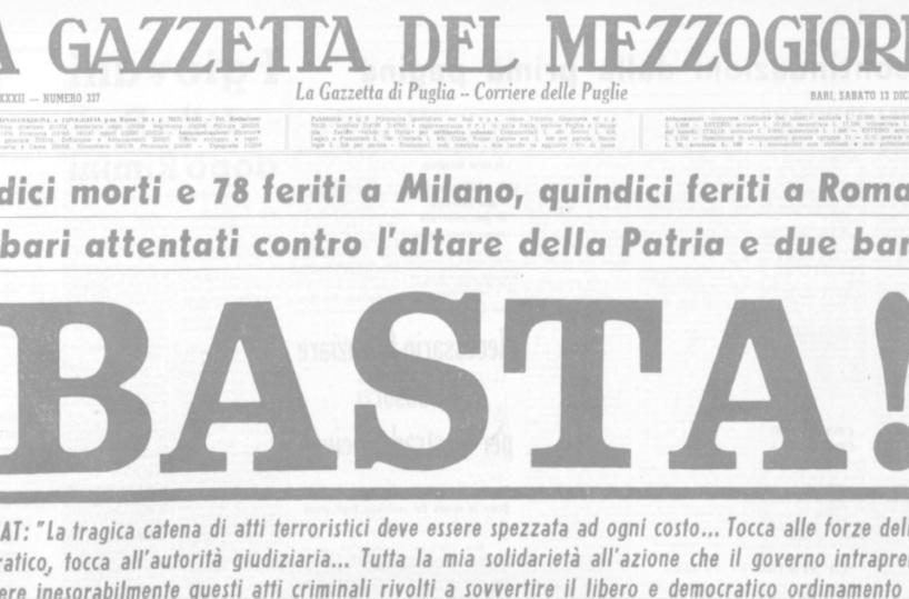 Attentati in serie: l’Italia nel terrore