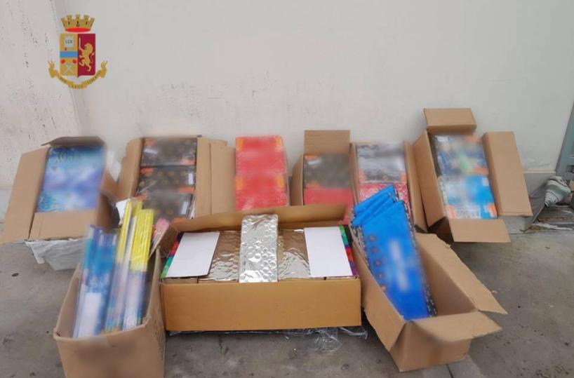 Taranto, la Polizia sequestra 170 kg di fuochi illegali