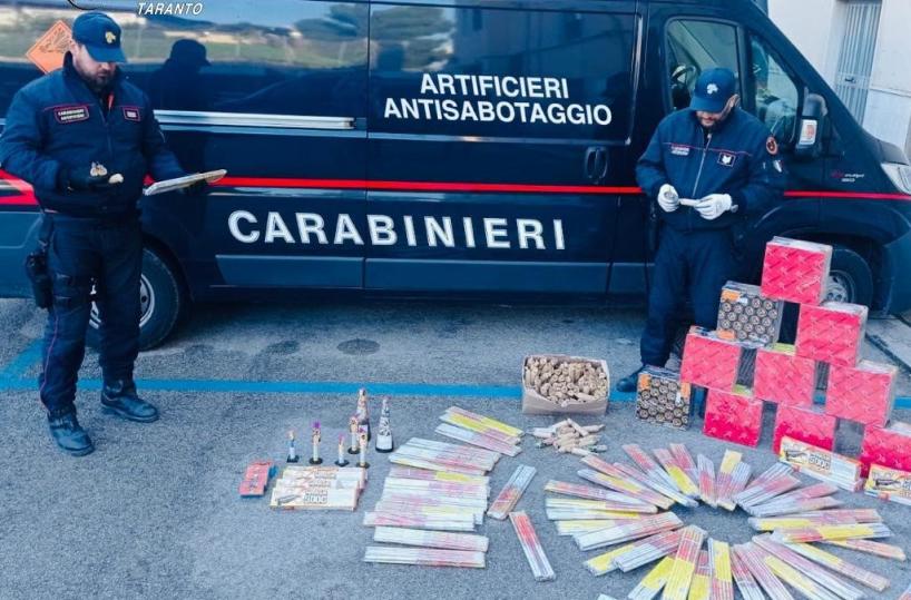 Taranto, in casa 66 chili di fuochi pirotecnici abusivi: scatta un arresto