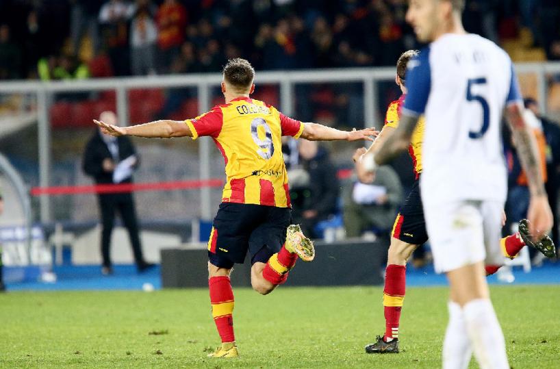 Colombo esultanza dopo il gol Lecce Lazio