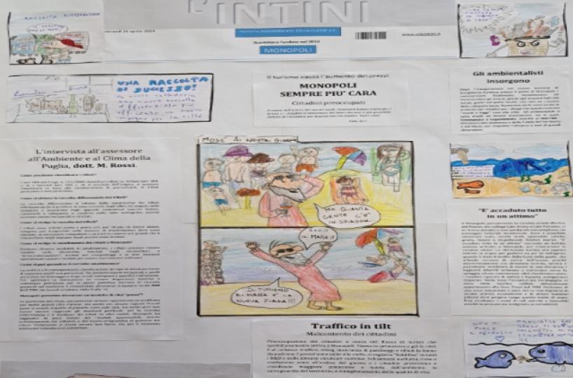 Carta canta: la prima pagina ideata dai ragazzi della 1^ I.C. V. Intini - cl. V ^E" - Monopoli"