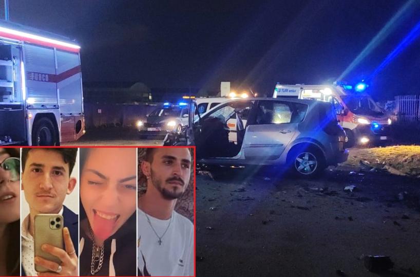 Tragedia a Bitonto, 4 ragazzi morti in un incidente stradale tra due auto. Altri 2 i feriti 