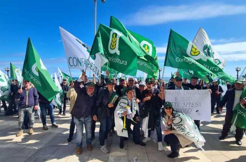 Bari, gli agricoltori protestano sul lungomare: «Siamo allo stremo»