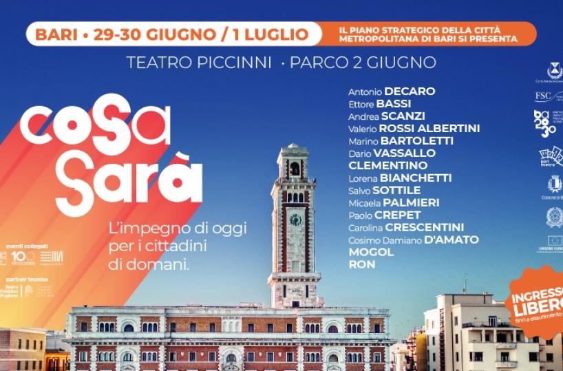 Cosa sarà, tre giorni per raccontare opere e strategie per la Bari che verrà
