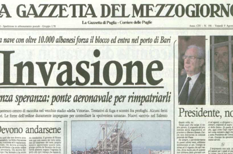 Il dramma dei profughi albanesi e l’approdo della «Vlora» a Bari