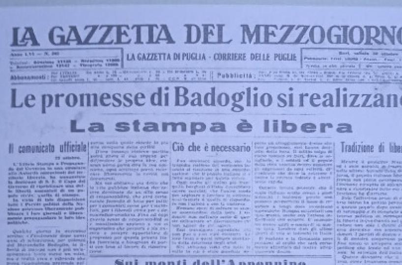 Il 30 ottobre del 1943 torna la libertà di stampa