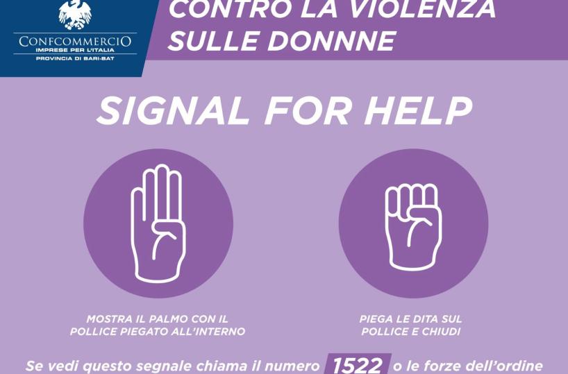 Nei negozi di Bari e Bat un «segnale d'aiuto» contro la violenza alle donne