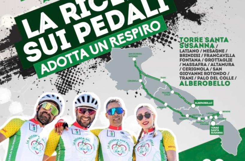 Lotta alla fibrosi cistica, parte da Torre Santa Susanna «La ricerca sui pedali»