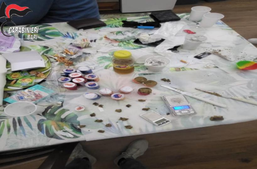 Spacciano droga nella stanza di un B&B a Mola: arrestati sette giovani