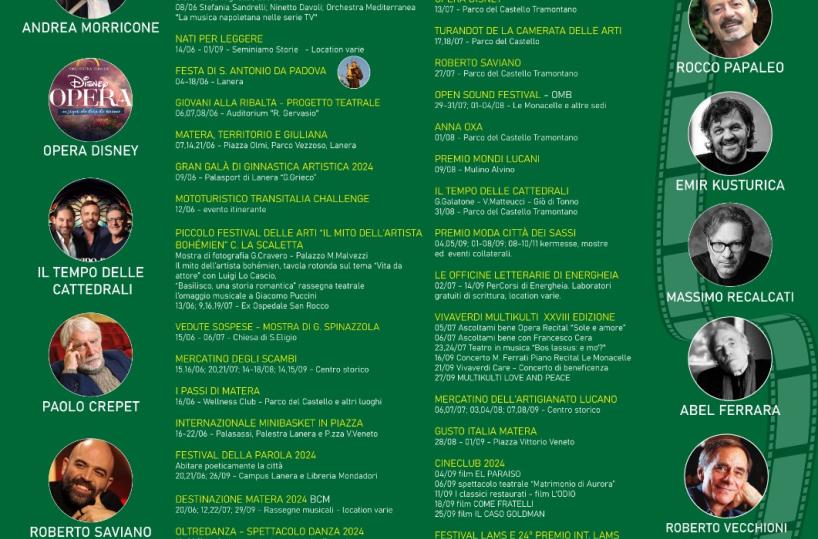 L'Estate materana tra musica, teatro, arte e moda