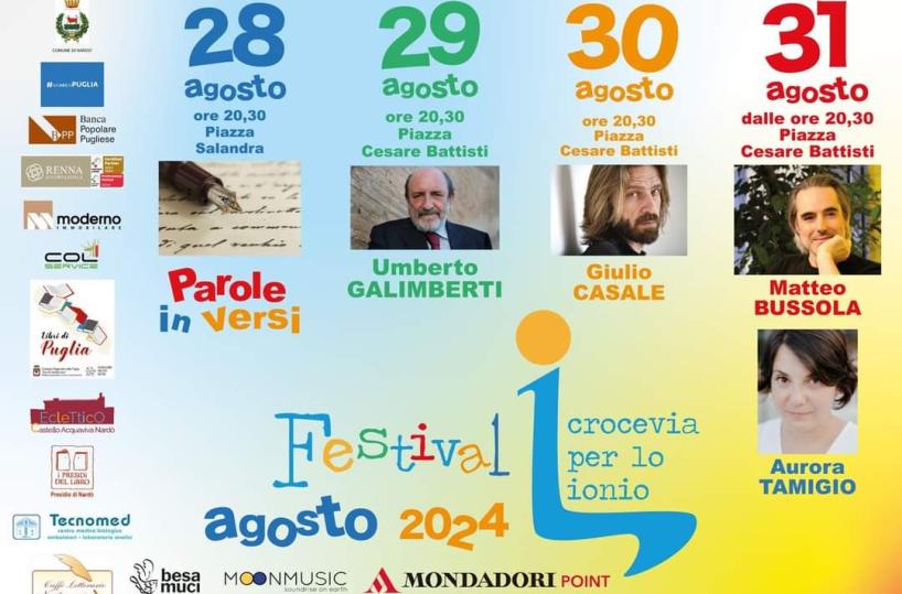 A Nardò torna il Festival Crocevia per lo Ionio: tra gli ospiti Galimberti e Bussola