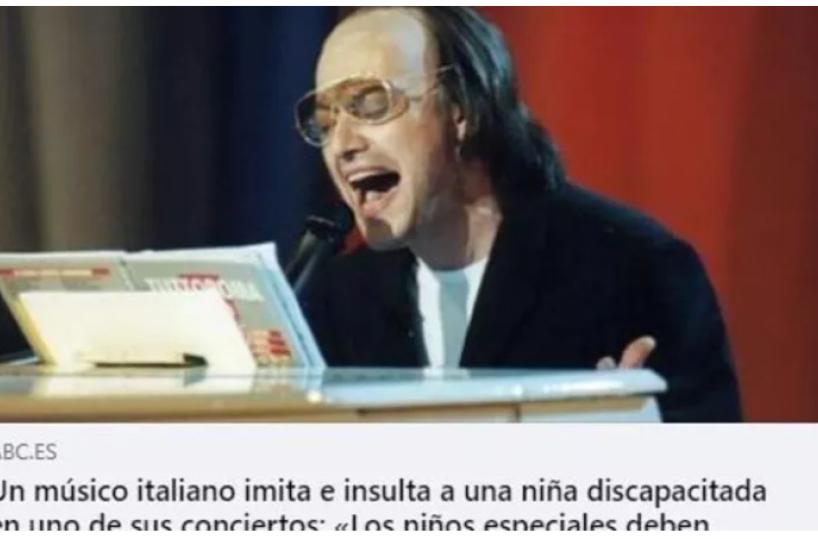 Gaffe di Venditti a Barletta, su giornale spagnolo notizia ripresa con foto di Guzzanti