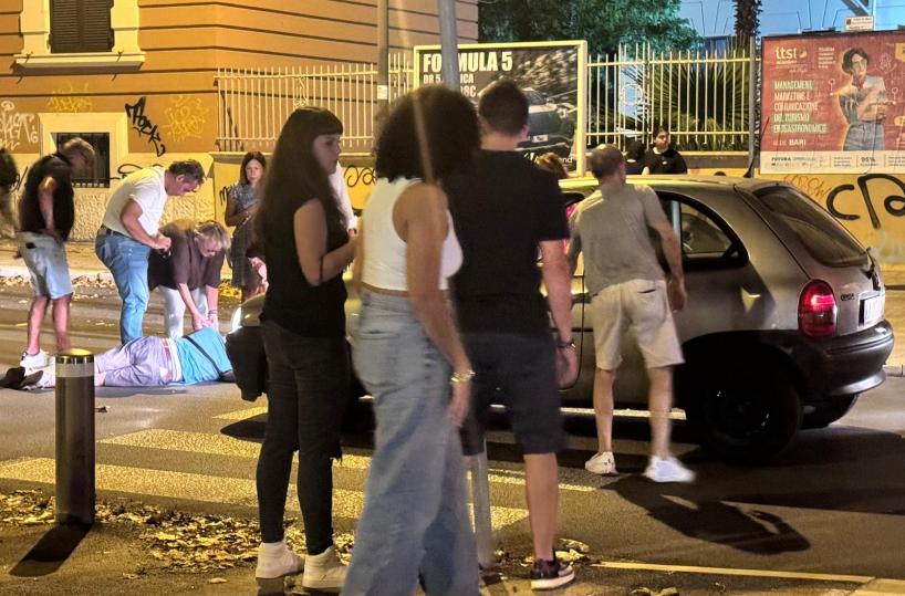 Incidente a Bari, auto investe 60enne mentre attraversa sulle strisce