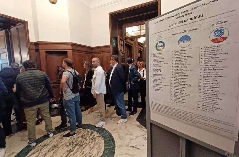Consiglio metropolitano di Bari, oggi al voto: tre liste in campo, 18 poltrone in gioco