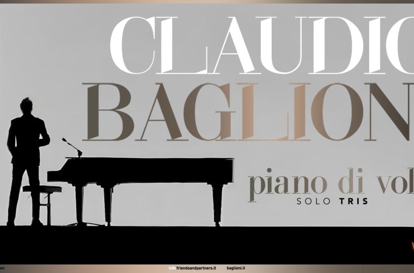 «Piano di Volo solo Tris», Claudio Baglioni inarrestabile, nel 2025 sei nuove date in Puglia
