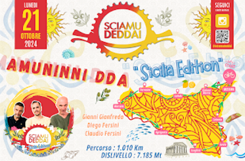 Sciamudeddai 2024 Sicilia EditionGianni, Diego e Claudio pronti per una nuova avventura in bici: il giro della Sicilia!