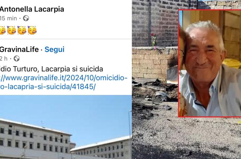 Gravina, il marito di Arcangela Turturo, bruciata e uccisa, si toglie la vita in carcere