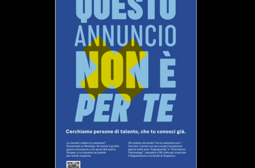 Leonardo assume, la mail ai dipendenti: «Porta un amico: se é candidato giusto un premio fino a 1.500 euro» 