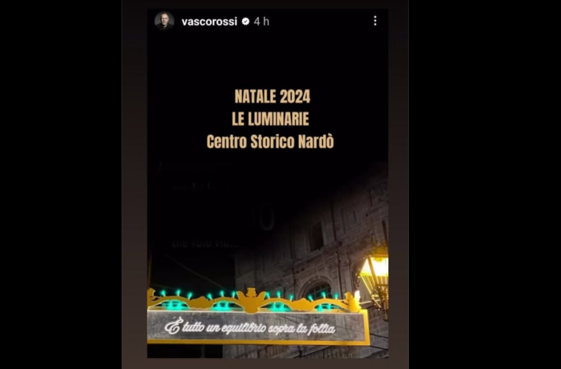 Vasco Rossi «lancia» le luminarie di Nardò sui social