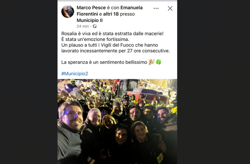 Crollo a Bari: tra le macerie della palazzina selfie, sorrisi e «sciatteria» in bella mostra