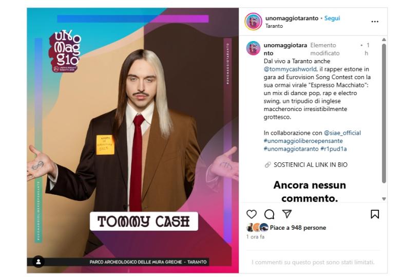 All'UnoMaggio libero e pensante di Taranto arriva l’Espresso Macchiato di Tommy Cash