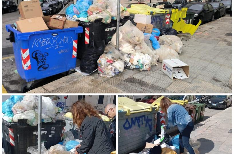 Cassonetti pieni in via Imbriani, l’ira di Leccese contro i locali: «La pazienza è finita»