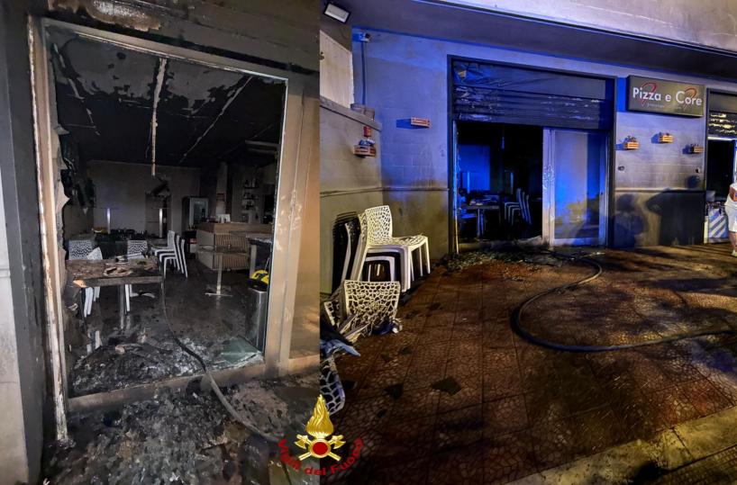 Carbonara, incendio nei locali di «Pizza e Core»: nessun ferito, si indaga