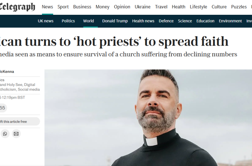 «Il Vaticano cerca preti hot»: sulle pagine del Telegraph il ritratto del pugliese don Cosimo Schena