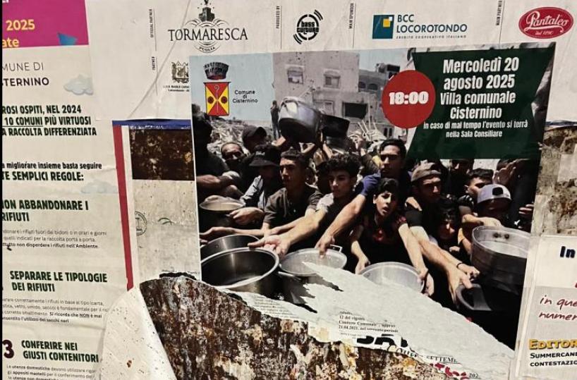 Vandalismo a Cisternino, strappati i manifesti per l'evento pro Pal: «È censura»