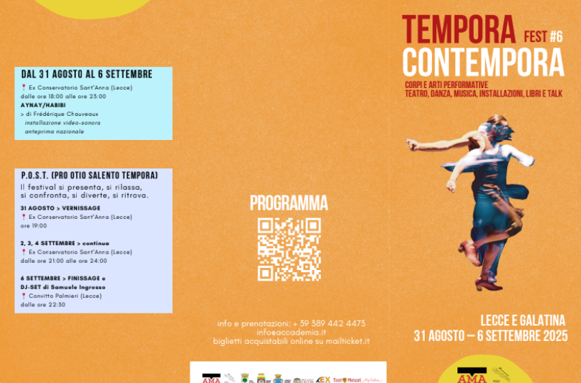 Tempora Contempora Fest torna per la sesta edizione: arte, corpi e performance nel cuore del Salento
