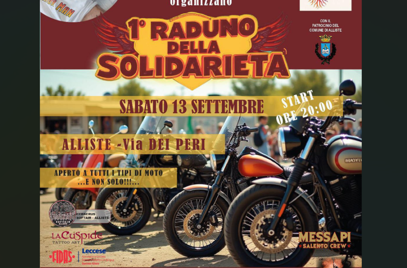 Alliste accende i motori della solidarietà con il primo raduno benefico