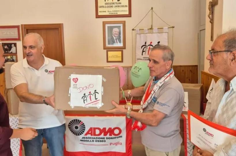Kit per midollo osseo donati da Ail Foggia ad Admo